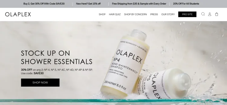 Screenshot Olaplex