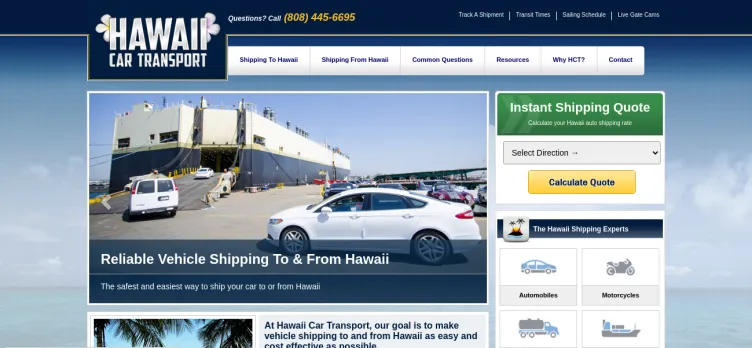 Screenshot Hawaii Car Transport