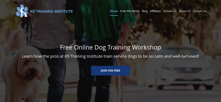 Screenshot K9 Training Institute