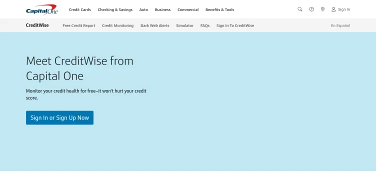 Screenshot Capital One CreditWise
