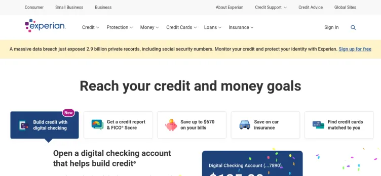 Screenshot Experian®