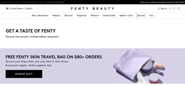 Screenshot Fenty Beauty