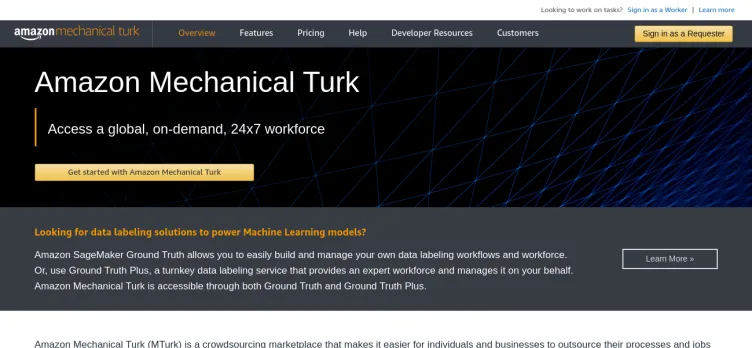 Screenshot Amazon Mechanical Turk