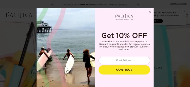 Screenshot Pacifica Beauty