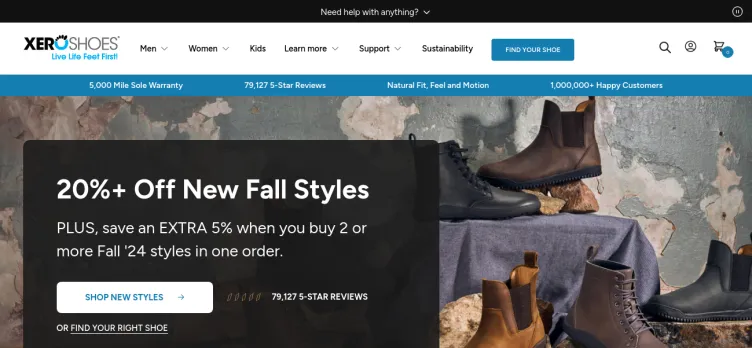 Screenshot Xero Shoes