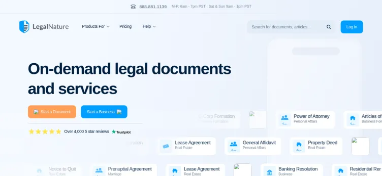 Screenshot LegalNature
