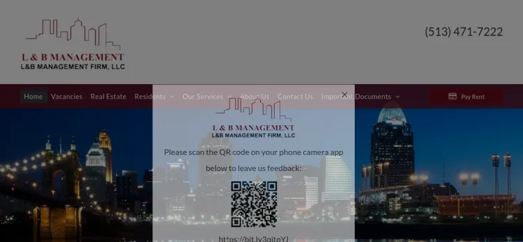 Screenshot L & B Management Firm