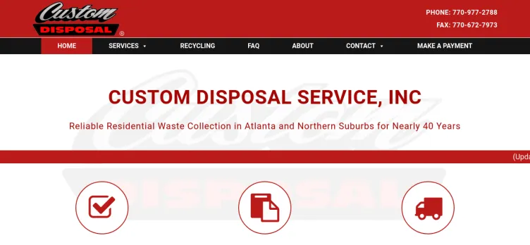 Screenshot Custom Disposal Service