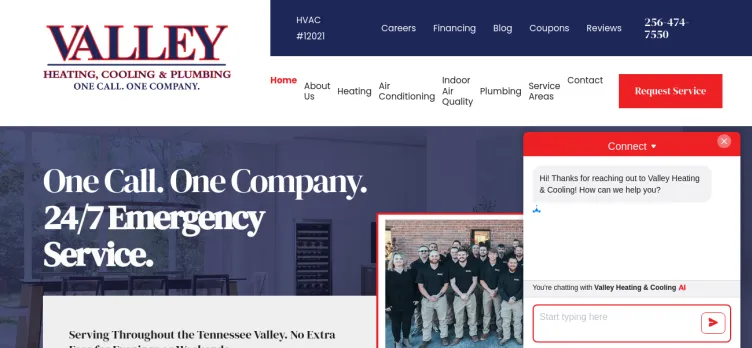 Screenshot Valley Heating & Cooling