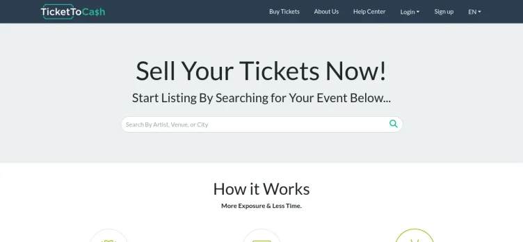 Screenshot TicketsToCash