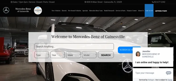 Screenshot Mercedes-Benz of Gainesville