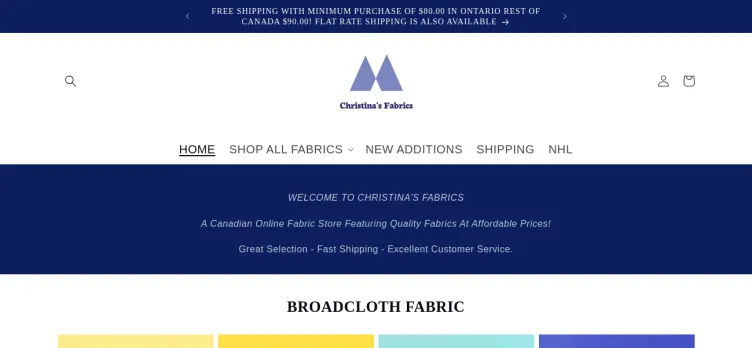 Screenshot Christina's Fabrics