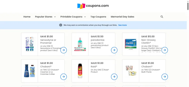 Screenshot Coupons.com