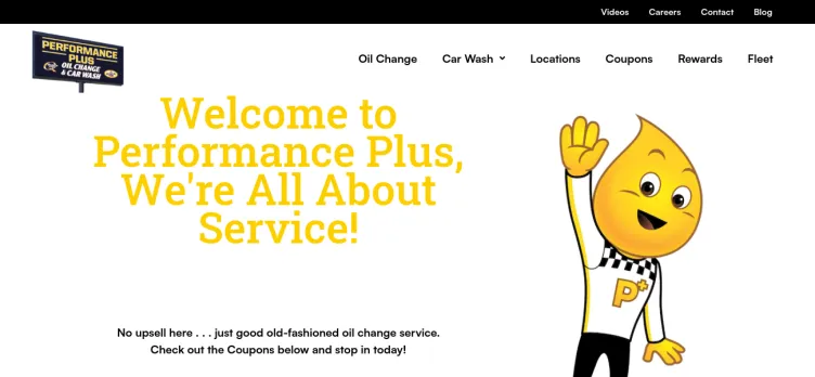 Screenshot Performance Plus Quick Oil Change Centers