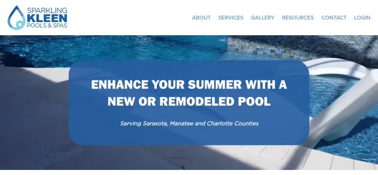 Screenshot Sparkling Kleen Pools & Spas