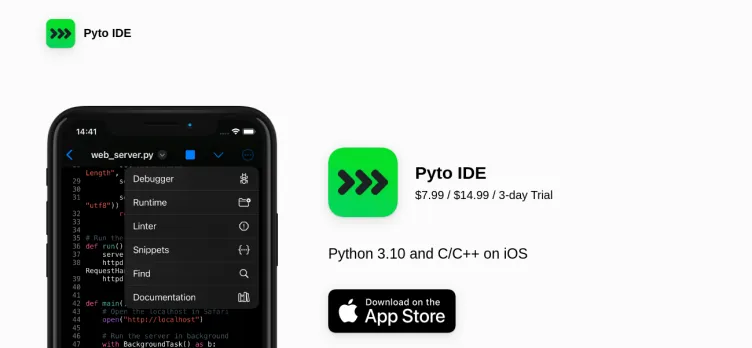 Screenshot Pyto - Python 3