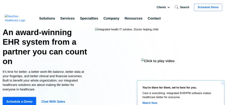 Screenshot Nextgen Healthcare Information Systems