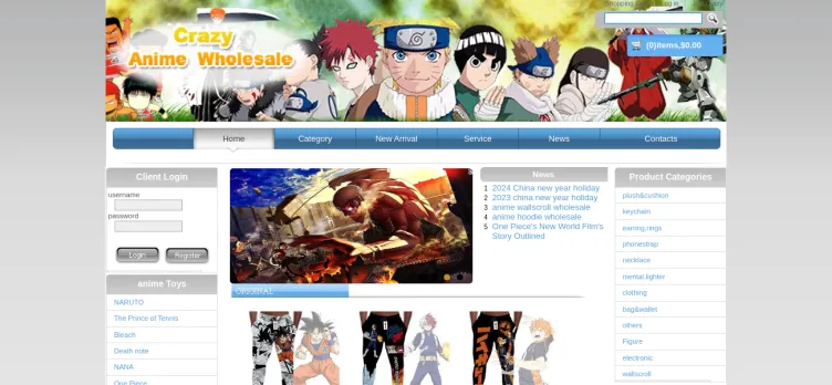 Screenshot CrazyAnimeWholesale