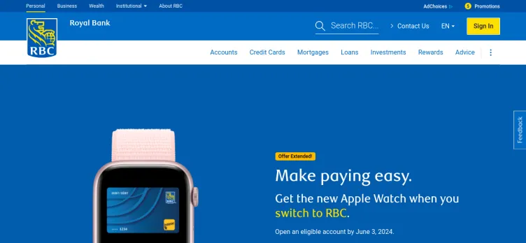 Screenshot Royal Bank of Canada