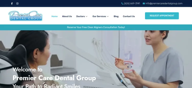 Screenshot Premier Care Dental Group