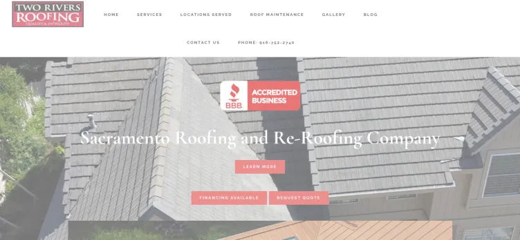 Screenshot Two Rivers Roofing