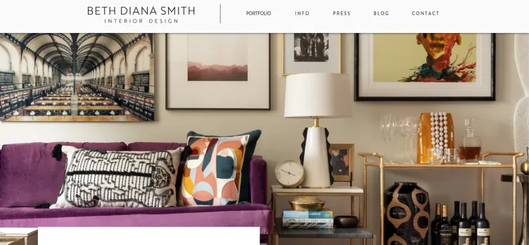 Screenshot Beth Diana Smith Interior Design