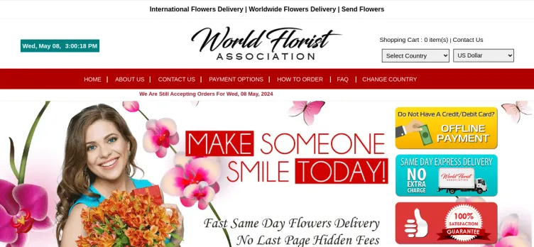 Screenshot Worldwide Florist Association