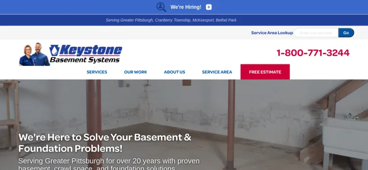 Screenshot Keystone Basement Systems and Structural Repair