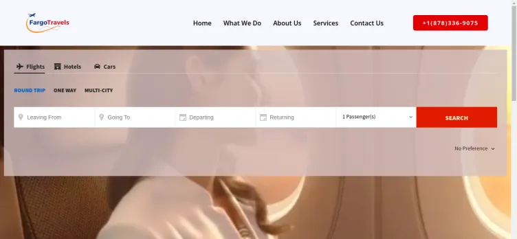 Screenshot Fargo Travel Agency