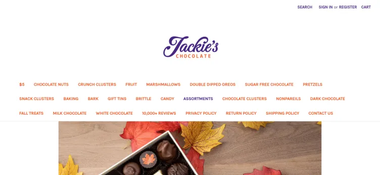 Screenshot Jackie's Chocolate