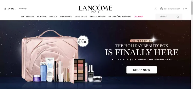 Screenshot Lancome.ca