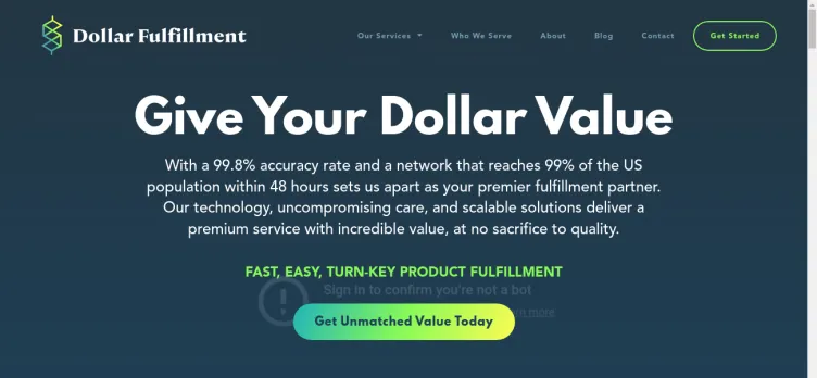 Screenshot Dollar Fulfillment