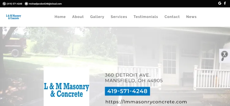 Screenshot L & M Masonry & Concrete