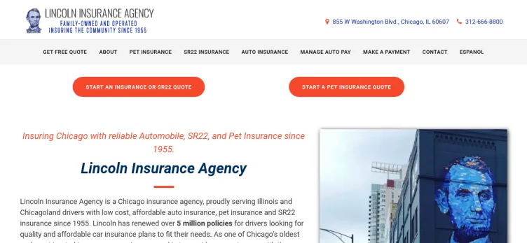 Screenshot Lincoln Insurance Agency