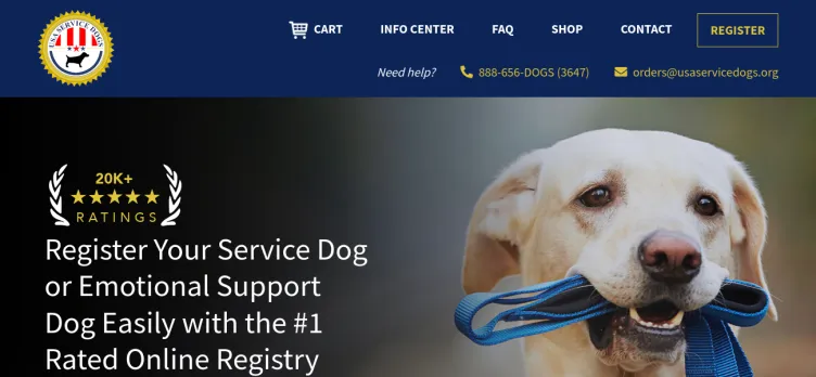 Screenshot USA Service Dogs