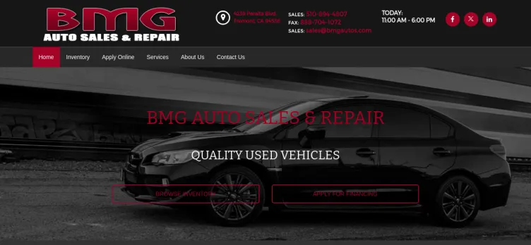 Screenshot BMG Auto Sales & Repair