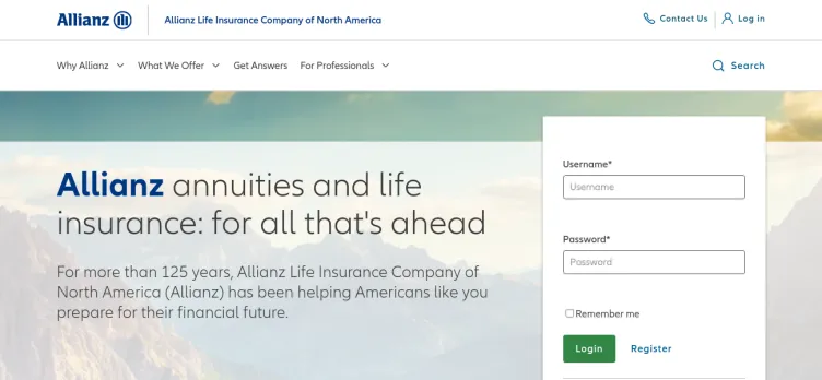 Screenshot Allianz Life Insurance