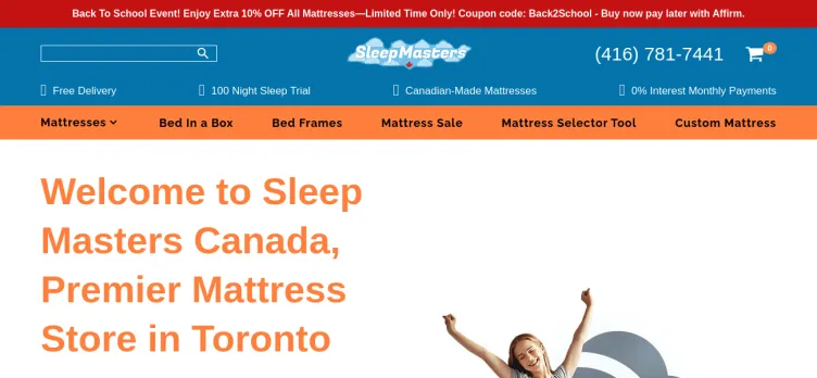 Screenshot Sleep Masters Canada