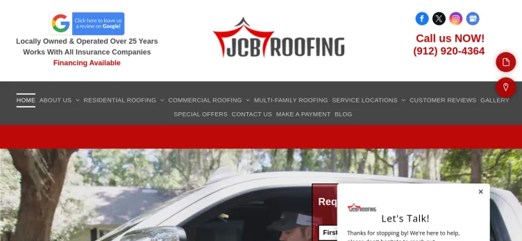 Screenshot JCB Roofing