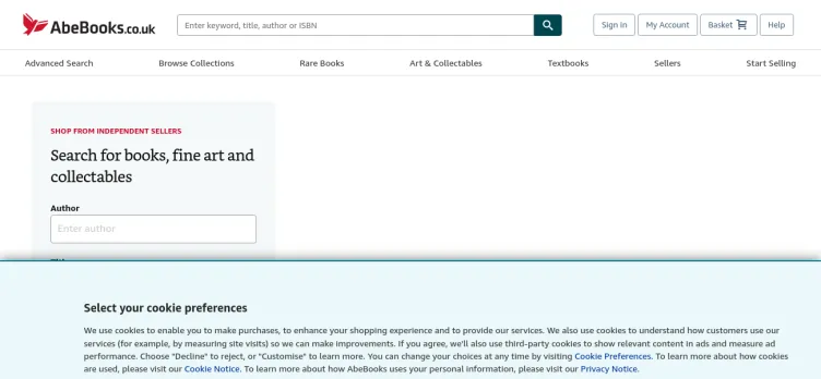 Screenshot AbeBooks.co.uk