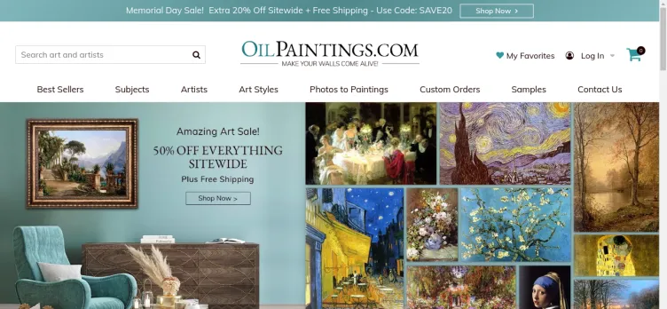 Screenshot OilPaintings.com