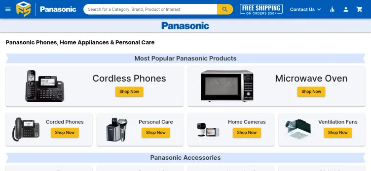 Screenshot Panasonic Factory Outlet Store