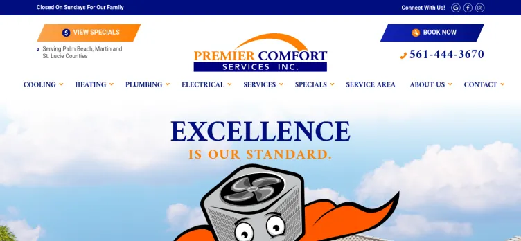 Screenshot Premier Comfort Services