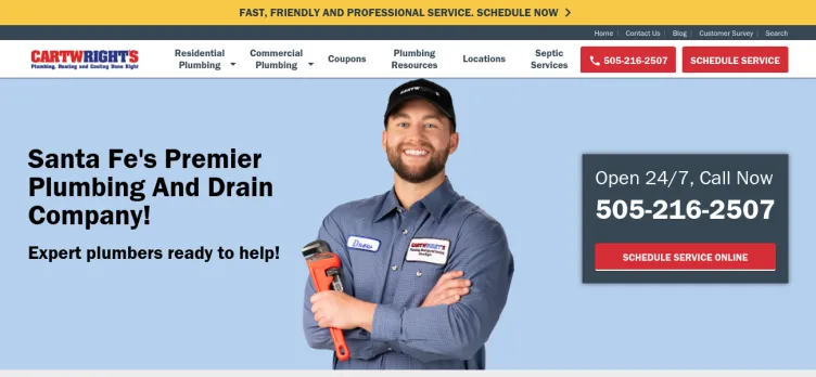 Screenshot Cartwright's Plumbing & Heating