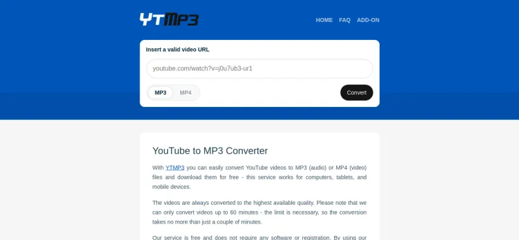 Screenshot YouTube To Mp3 Converter