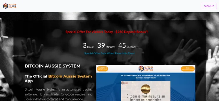 Screenshot Bitcoin Aussie System