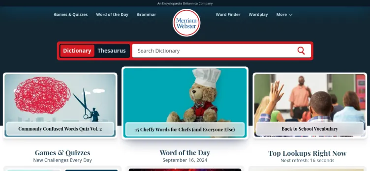 Screenshot Merriam-Webster