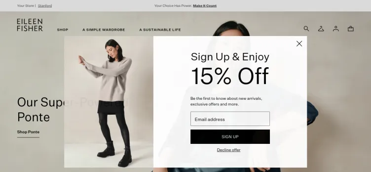 Screenshot Eileen Fisher