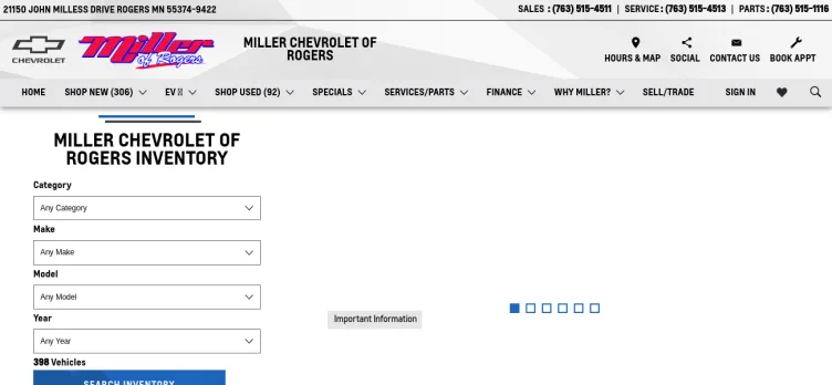 Screenshot Miller Chevrolet