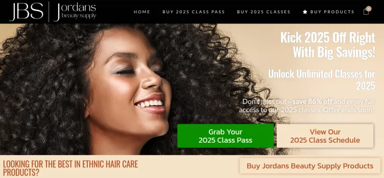 Screenshot Jordan's Beauty Supply & Professional Product Distributions